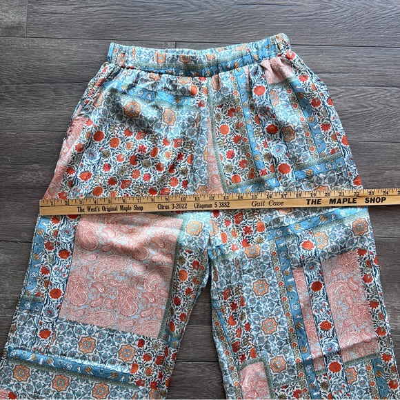NWT DRA Floral Patchwork Palazzo Wide Leg Pants with Pockets Small - Picture 5 of 13